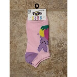 NEW Peeps Easter Pink Bunny & Peep Ankle Socks Unisex Adult Size 5-9.5